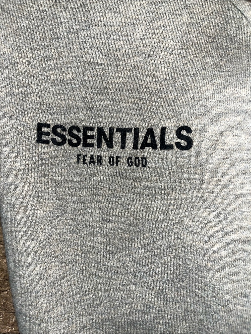 ESSENTIALS Crewneck Sweater in Gray with Black Logo - Essentials